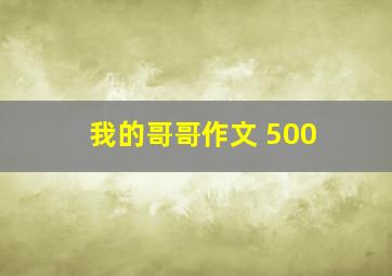 我的哥哥作文 500